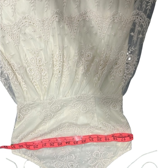 Ivory Embroidered Halter Lace Dress | Boho Summer Party | Size S - Picture 10 of 10